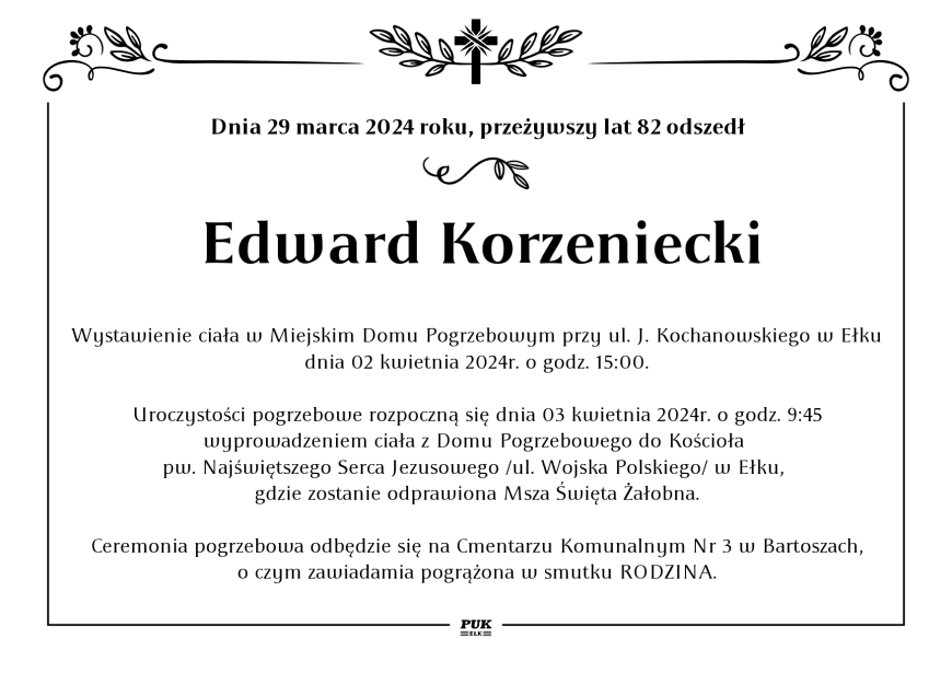 Edward Korzeniecki - nekrolog